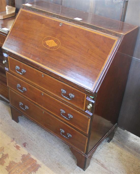 Edwardian inlaid mahogany bureau